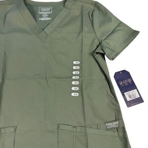 Cherokee‎ Workwear Professionals Women's Olive Green V-Neck Scrub Top XS NWT